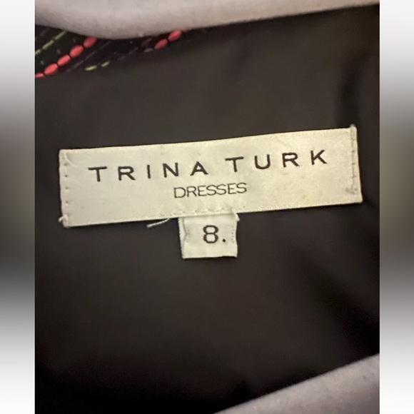 Trina Turk Verbena Black & Neon Tweed Mini Dress. Size 8 - Picture 5 of 5